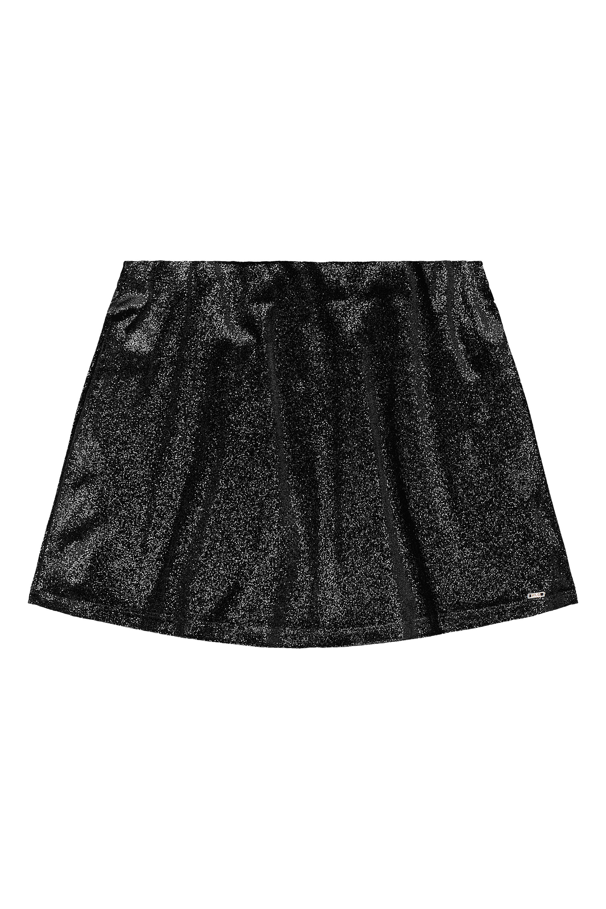 Conjunto Juvenil com Blusa Cropped e Saia Brilhante (Preto) Gloss - Imagem 22